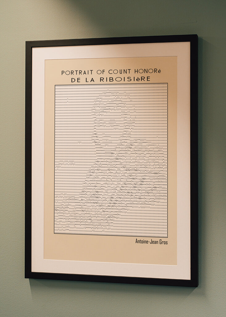 Ascii Art Minimalist – Portrait of Count Honoré De La Riboisière   Antoine Jean Gros
