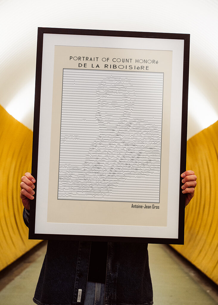 Ascii Art Minimalist – Portrait of Count Honoré De La Riboisière   Antoine Jean Gros