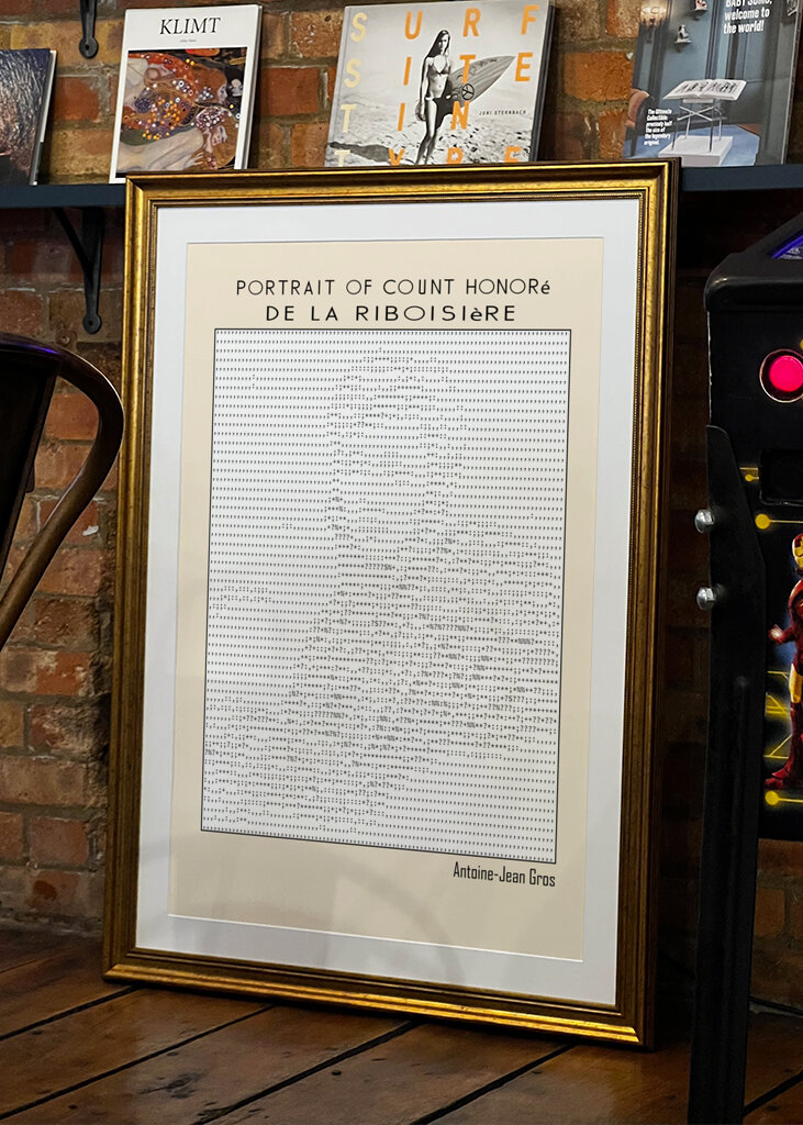 Ascii Art Minimalist – Portrait of Count Honoré De La Riboisière   Antoine Jean Gros