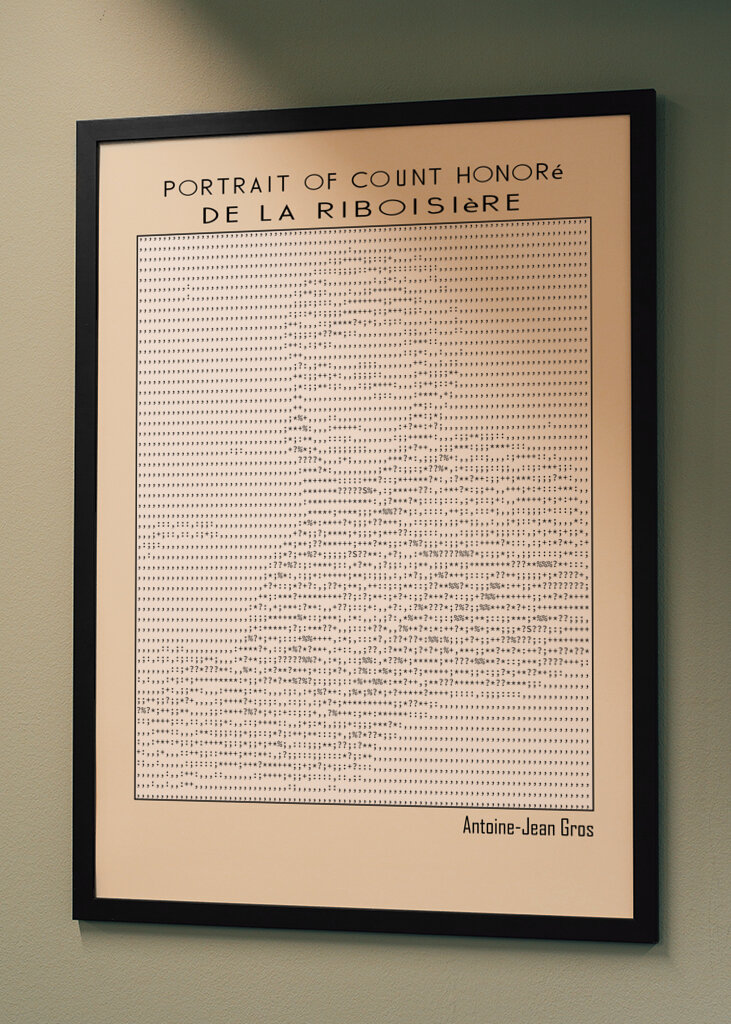 Ascii Art Minimalist – Portrait of Count Honoré De La Riboisière   Antoine Jean Gros