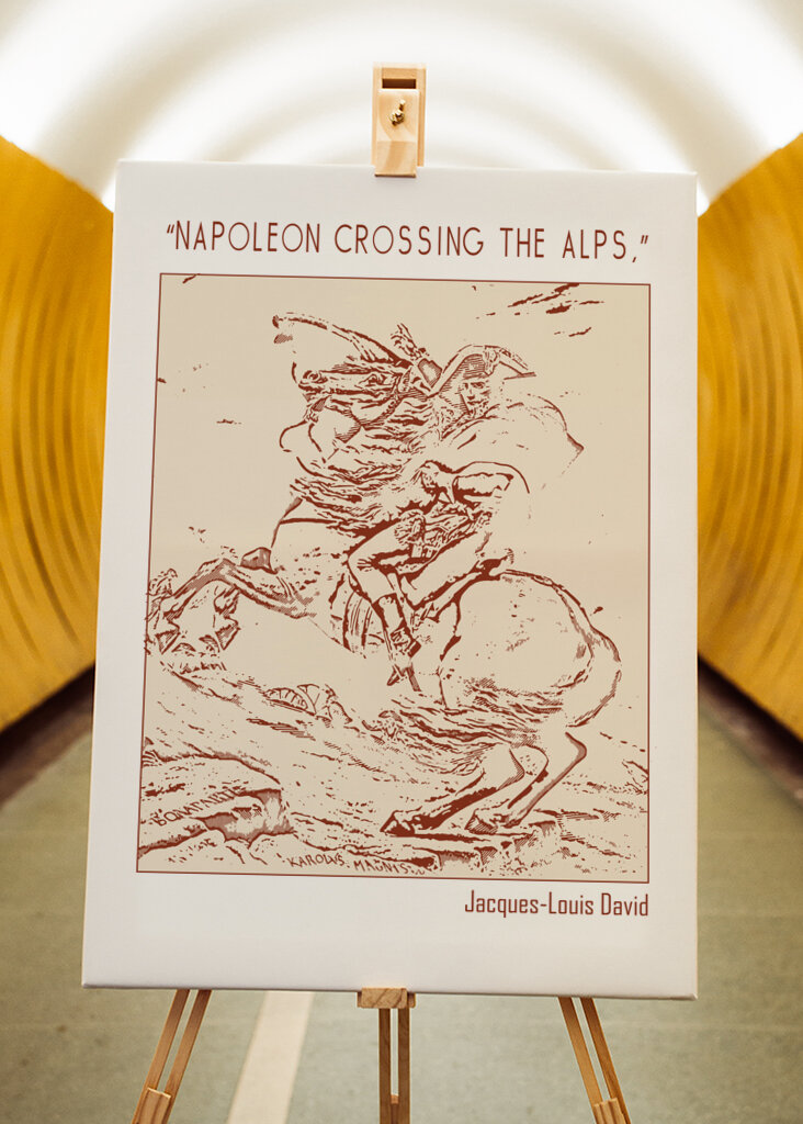 Line Art Minimalist – “Napoleon Crossing the Alps,” – Jacques Louis David