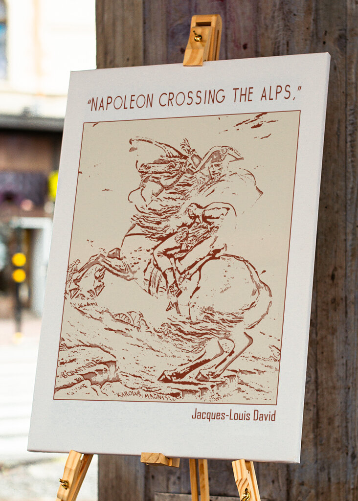 Line Art Minimalist – “Napoleon Crossing the Alps,” – Jacques Louis David