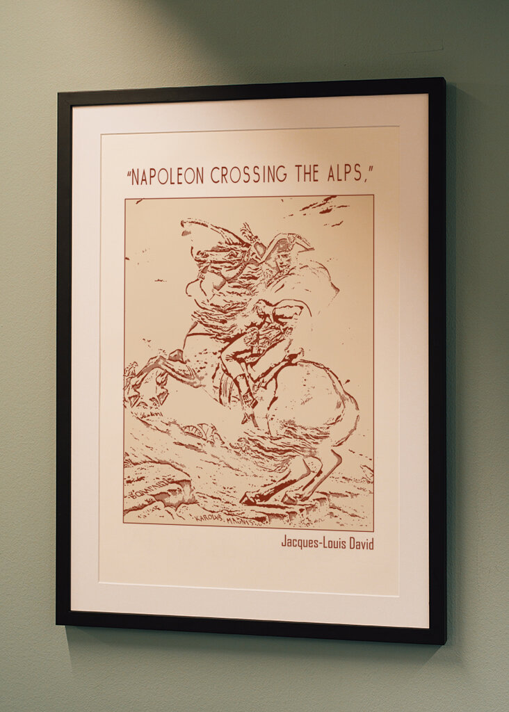 Line Art Minimalist – “Napoleon Crossing the Alps,” – Jacques Louis David