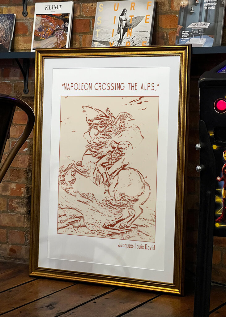 Line Art Minimalist – “Napoleon Crossing the Alps,” – Jacques Louis David