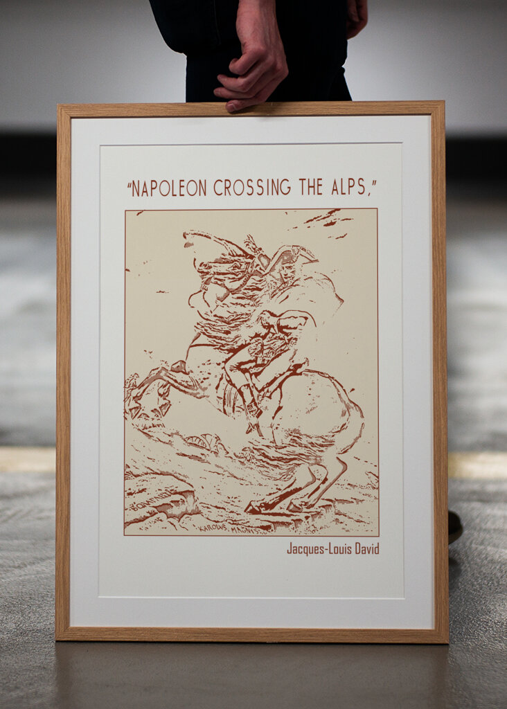 Line Art Minimalist – “Napoleon Crossing the Alps,” – Jacques Louis David