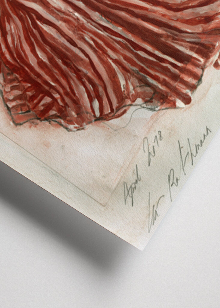 Woman In A Red Striped Dress