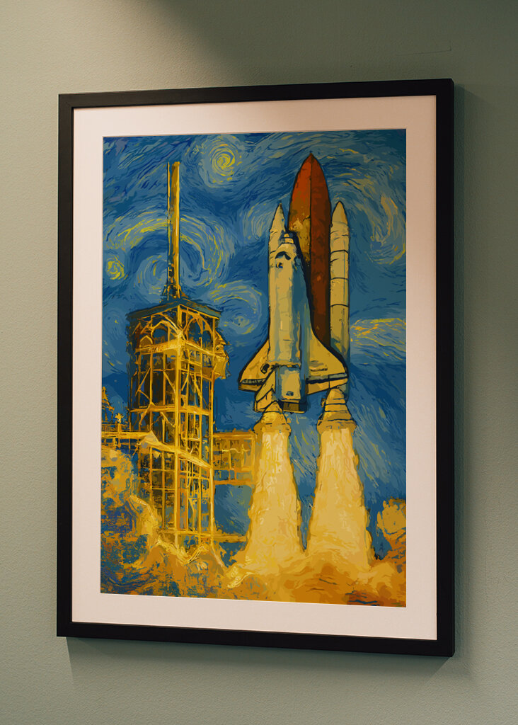 Rocket launch the starry night