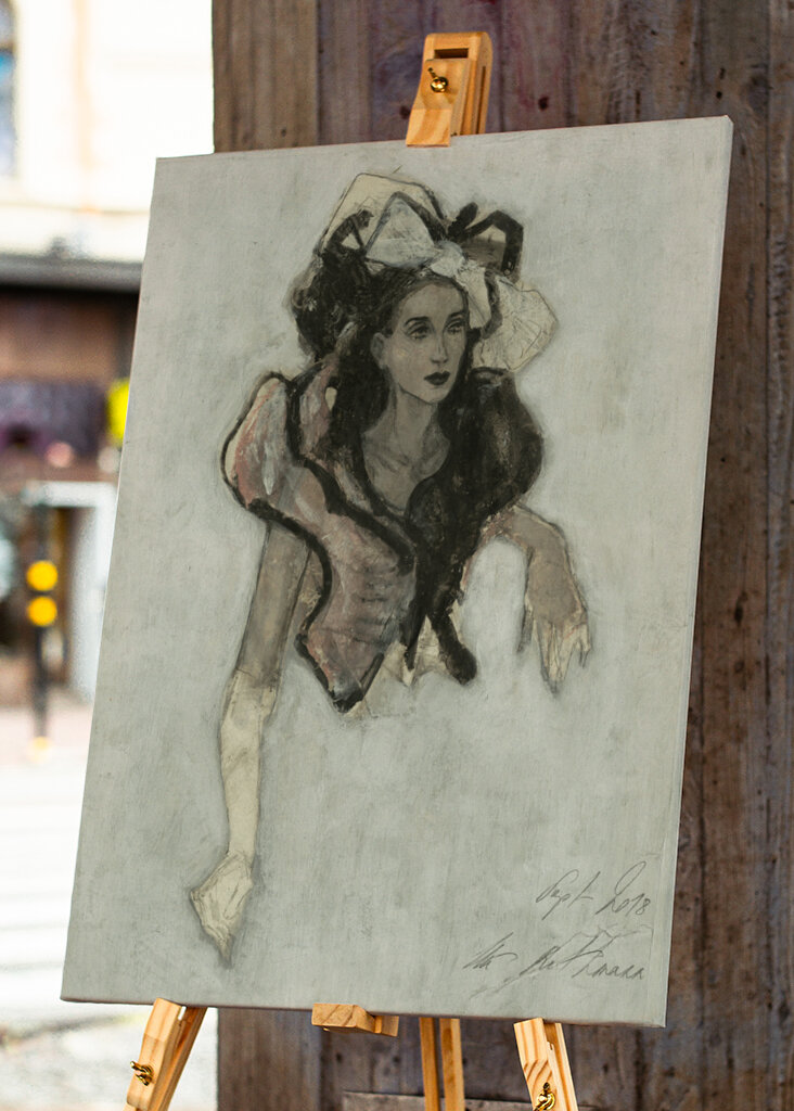 Elegant Woman Portrait with Intricate Dress