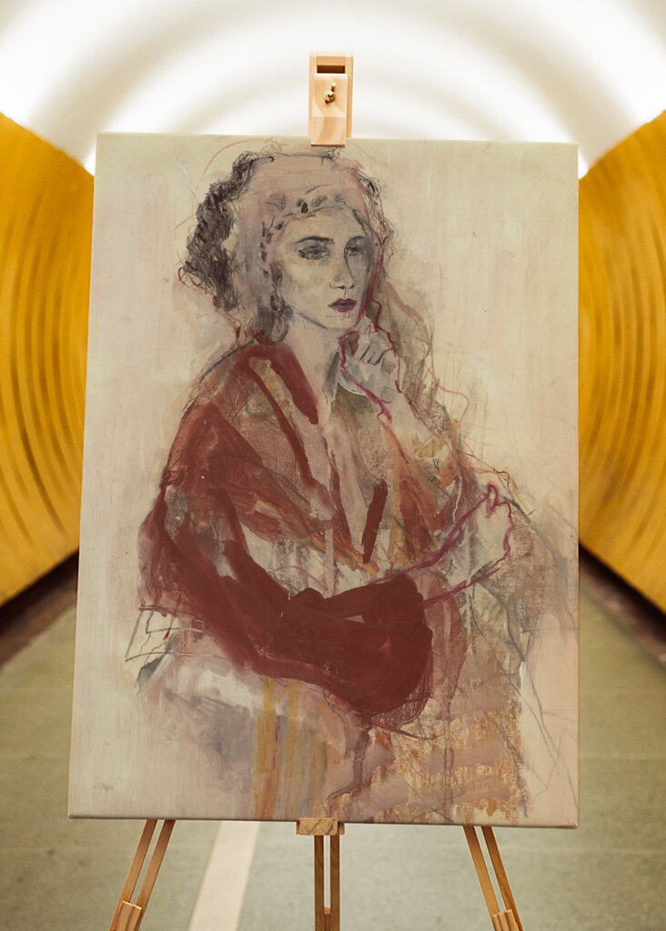 Contemplative Woman In Warm Red Tones