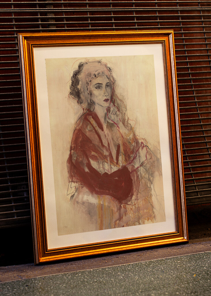 Contemplative Woman In Warm Red Tones