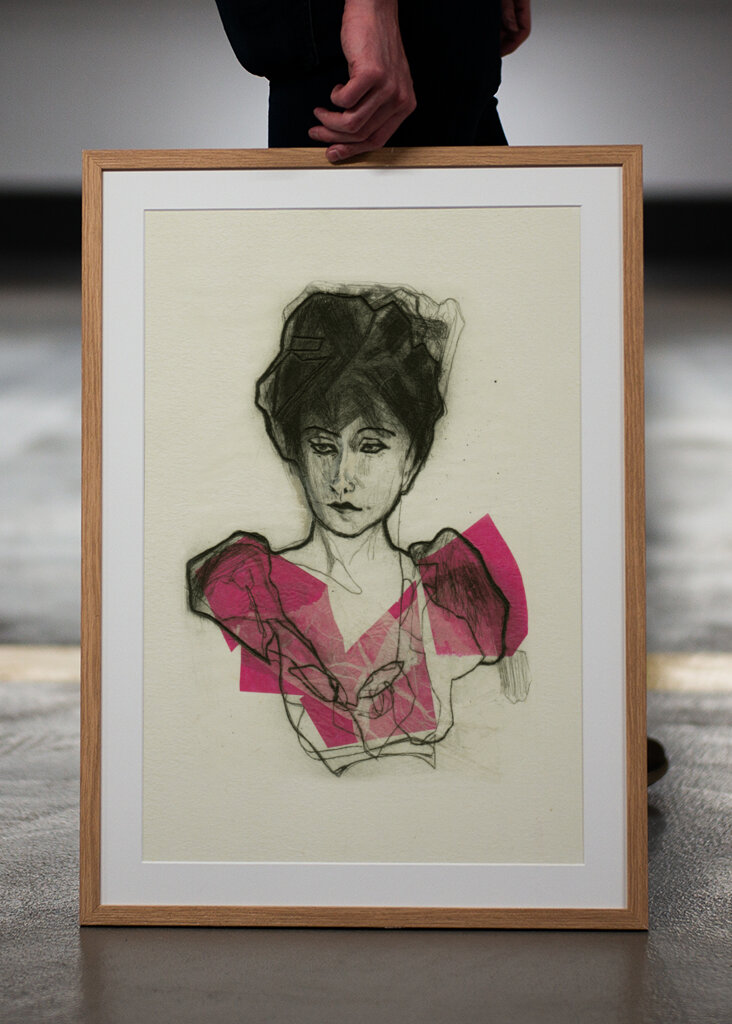 Pink Elegance with Woman Portrait