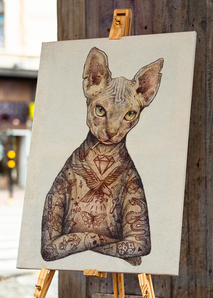 Stilvolle Tattoo Katze