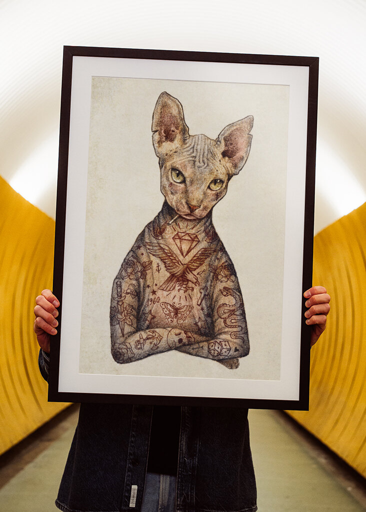 Stilvolle Tattoo Katze