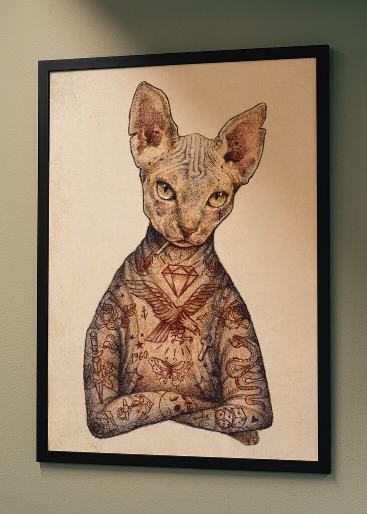 Stilvolle Tattoo Katze