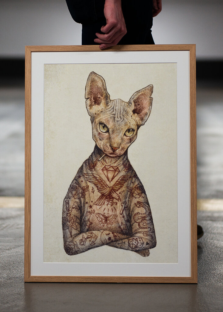 Stilvolle Tattoo Katze