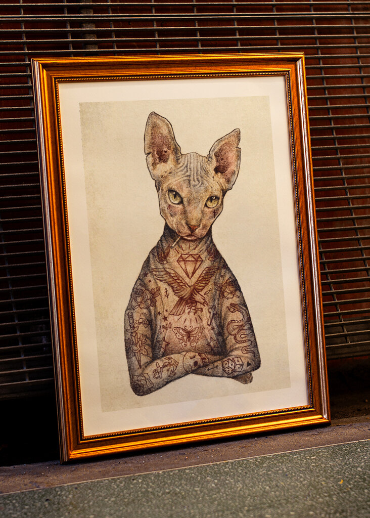 Stilvolle Tattoo Katze