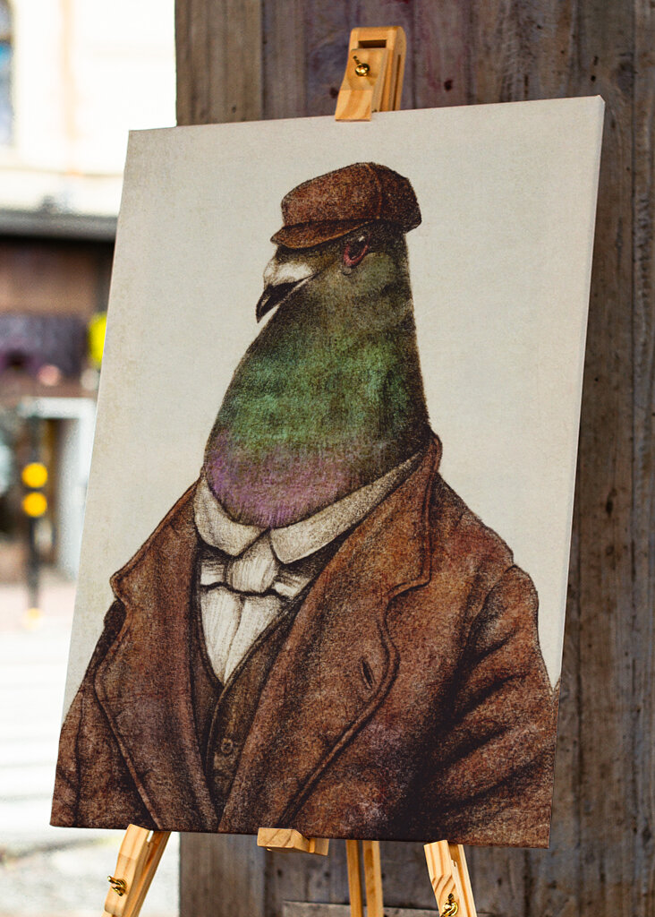Pigeon Dressed In Vintage Attire