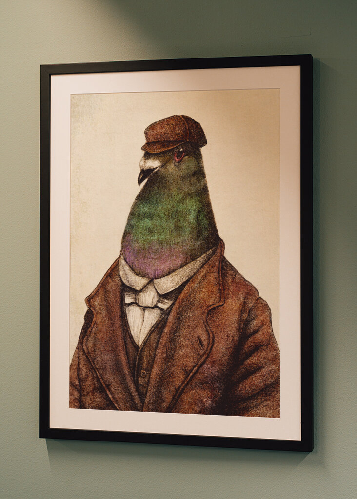 Pigeon Dressed In Vintage Attire