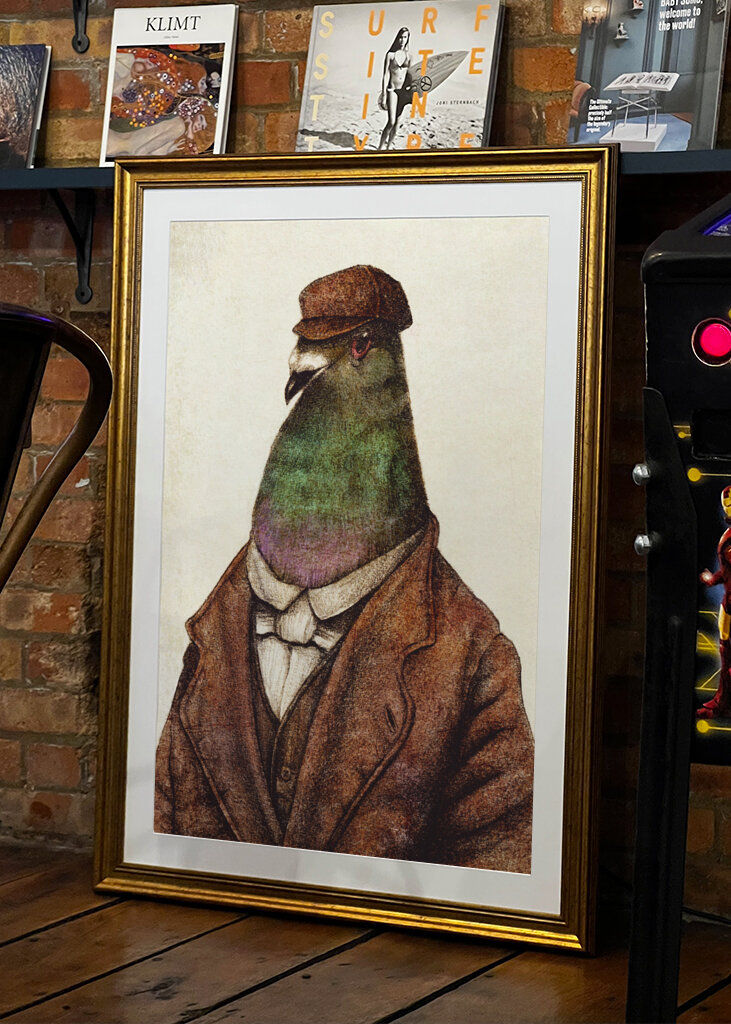 Pigeon Dressed In Vintage Attire