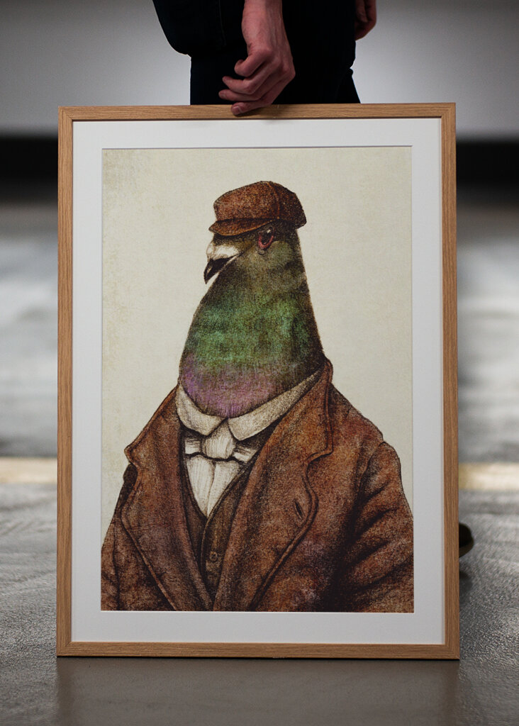 Pigeon Dressed In Vintage Attire