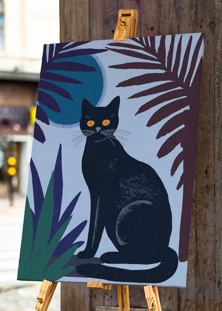 Black Cat with Yellow Eyes