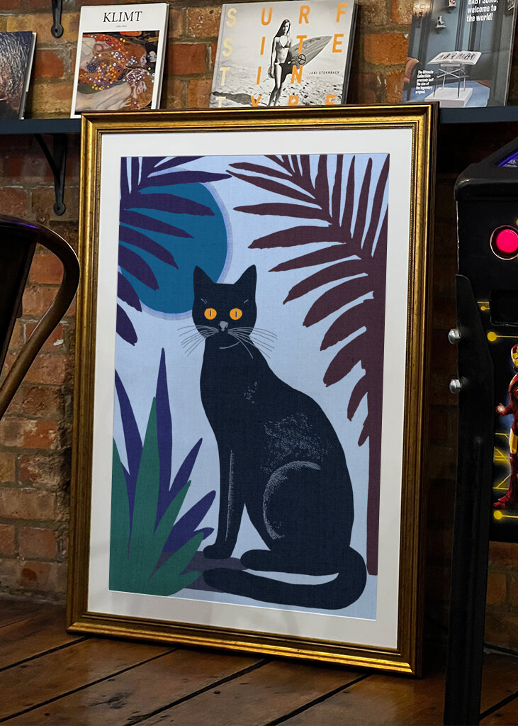 Black Cat with Yellow Eyes