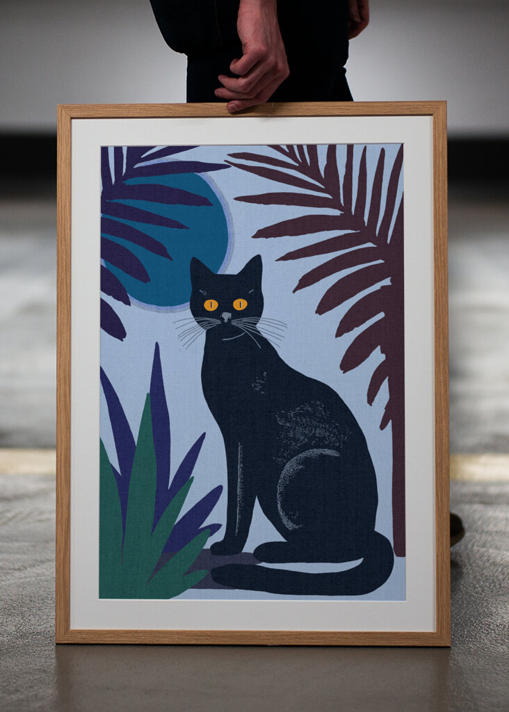 Black Cat with Yellow Eyes