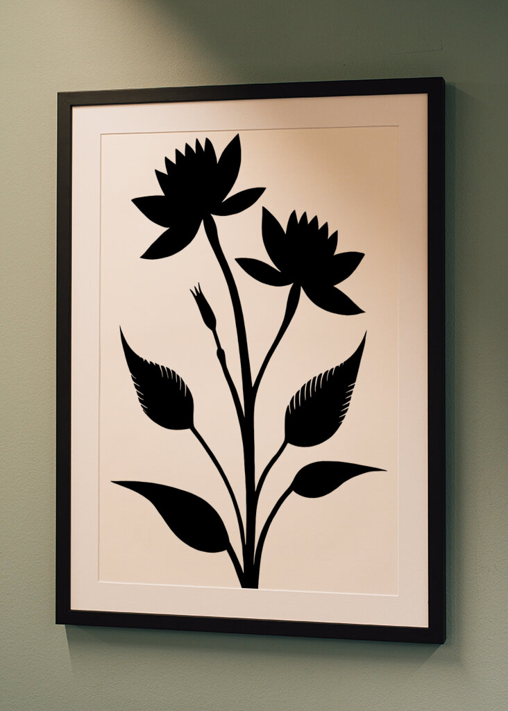 Two Prominent Flowers And Leaves