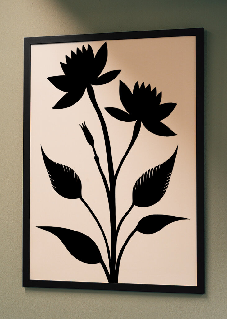 Two Prominent Flowers And Leaves