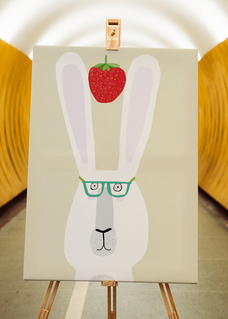 Funny Rabbit with Strawberry