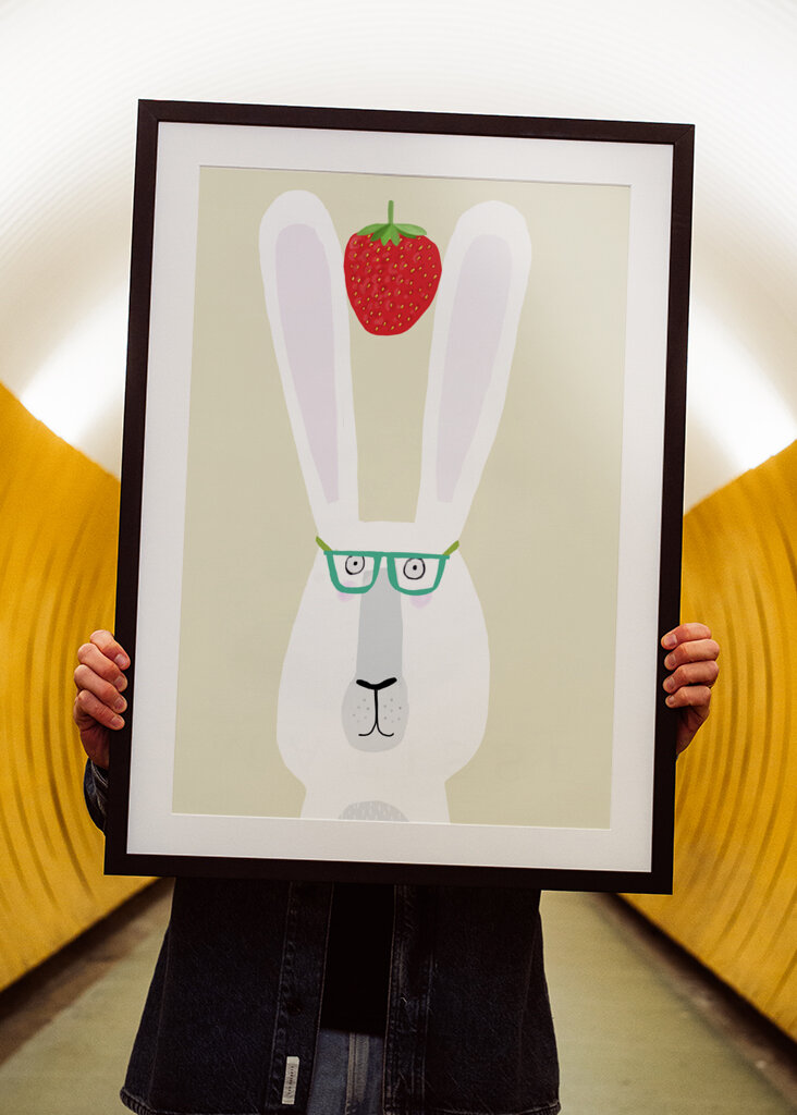 Funny Rabbit with Strawberry