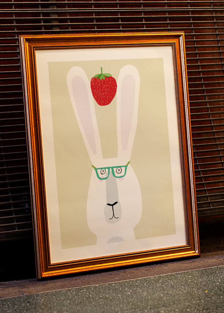 Funny Rabbit with Strawberry