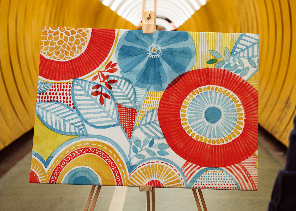 Geometric Shapes And Floral Patterns