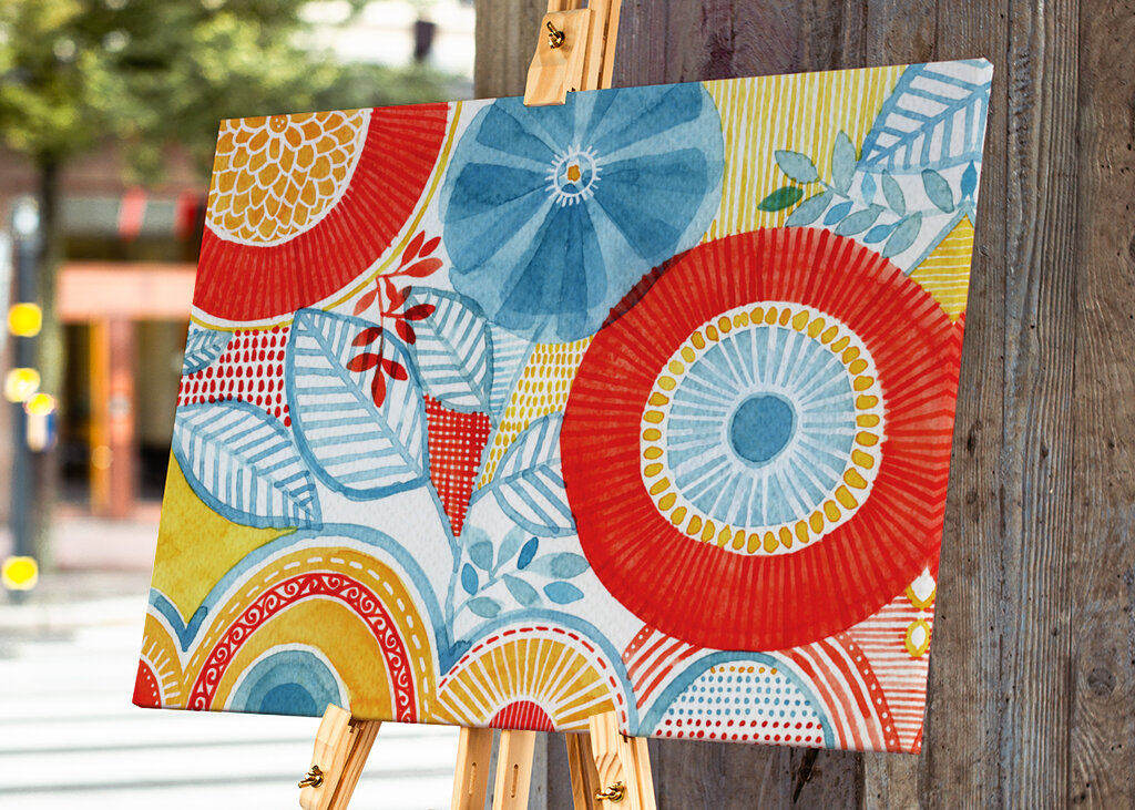 Geometric Shapes And Floral Patterns