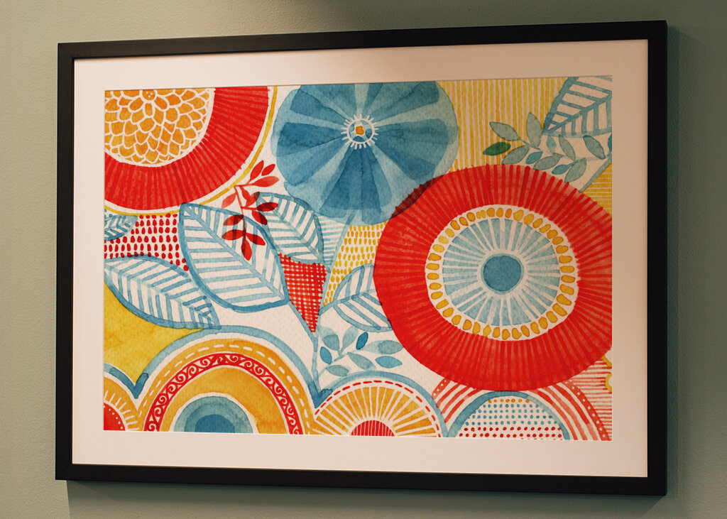 Geometric Shapes And Floral Patterns