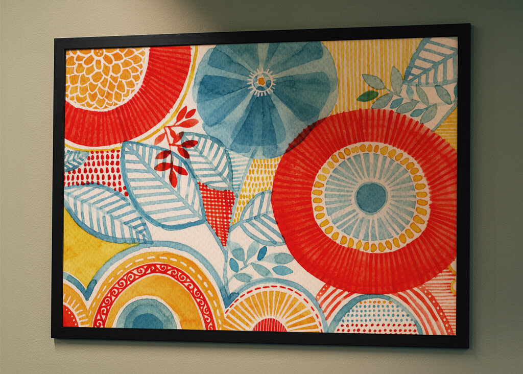 Geometric Shapes And Floral Patterns