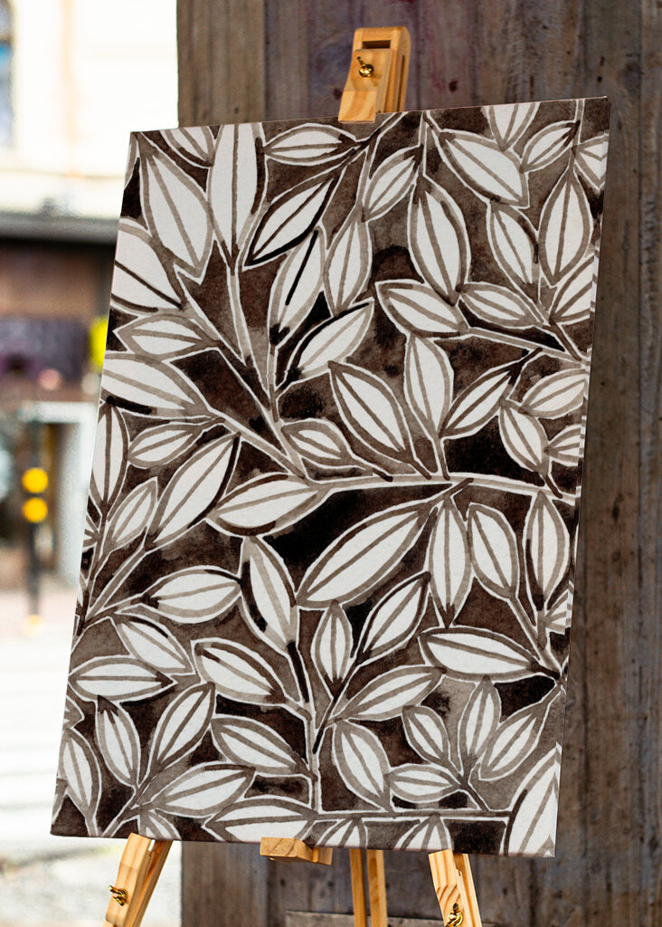 Black &amp; White Leaves