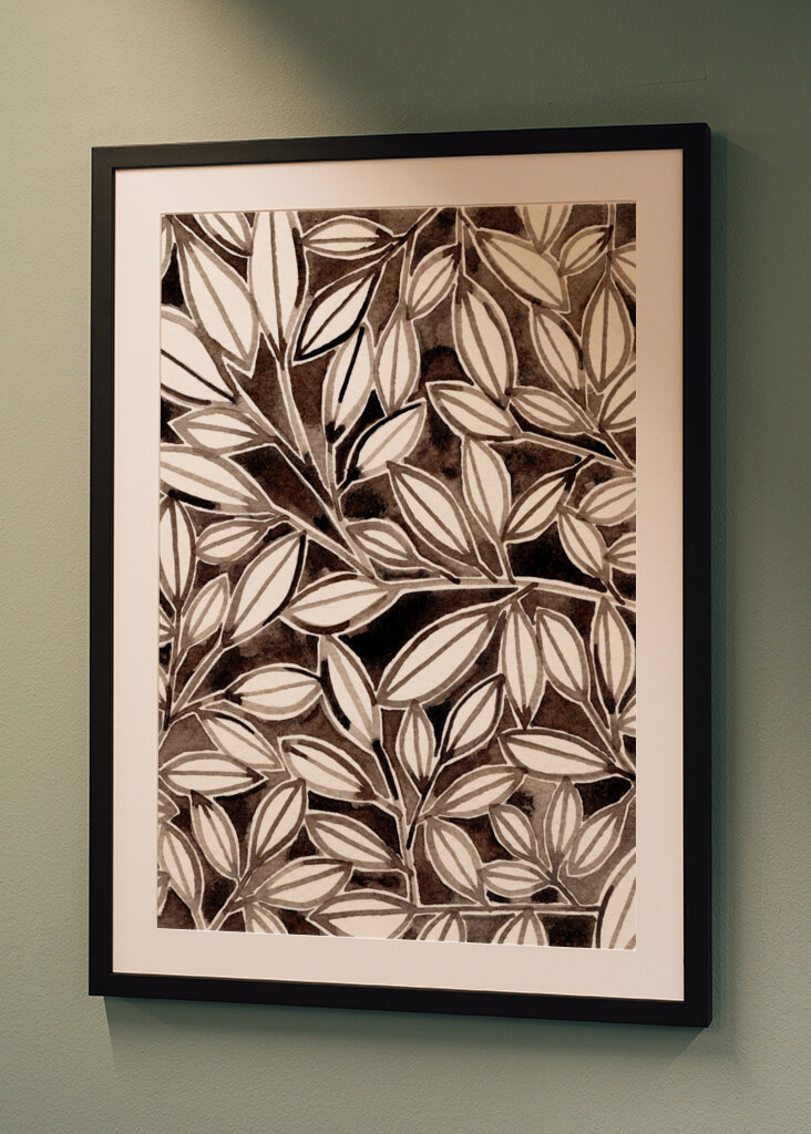 Black &amp; White Leaves