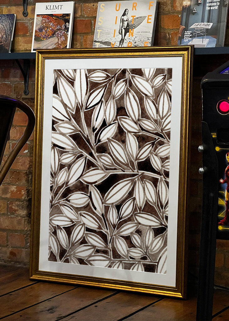 Black &amp; White Leaves