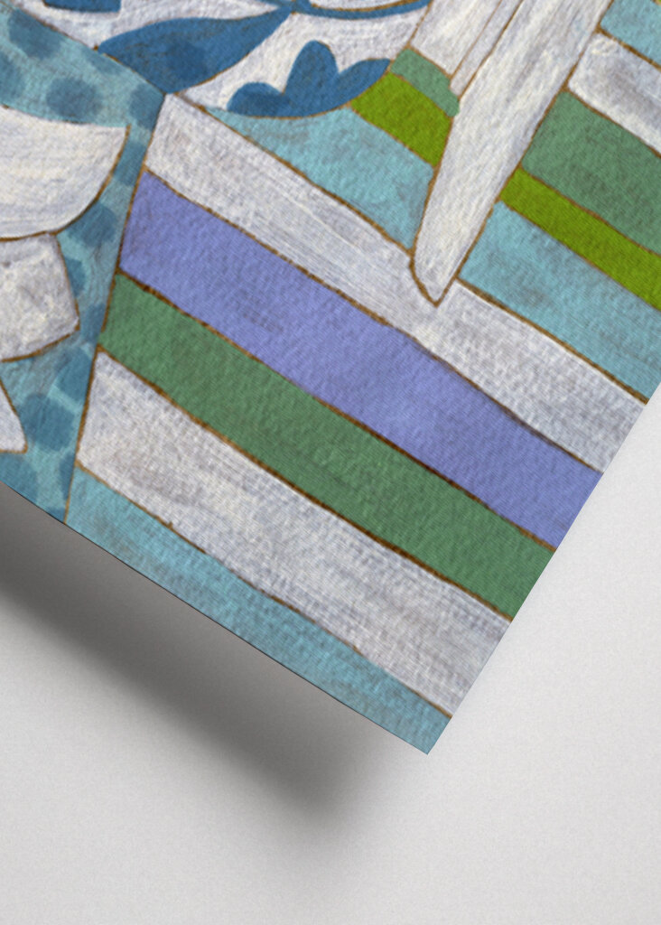 White Flowers In A Patterned Vase