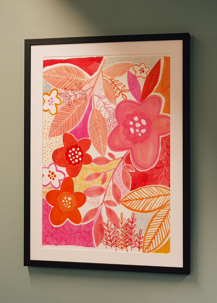 Abstract Flowers And Leaves