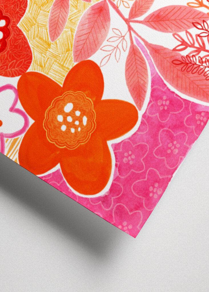 Abstract Flowers And Leaves