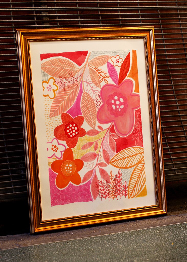 Abstract Flowers And Leaves