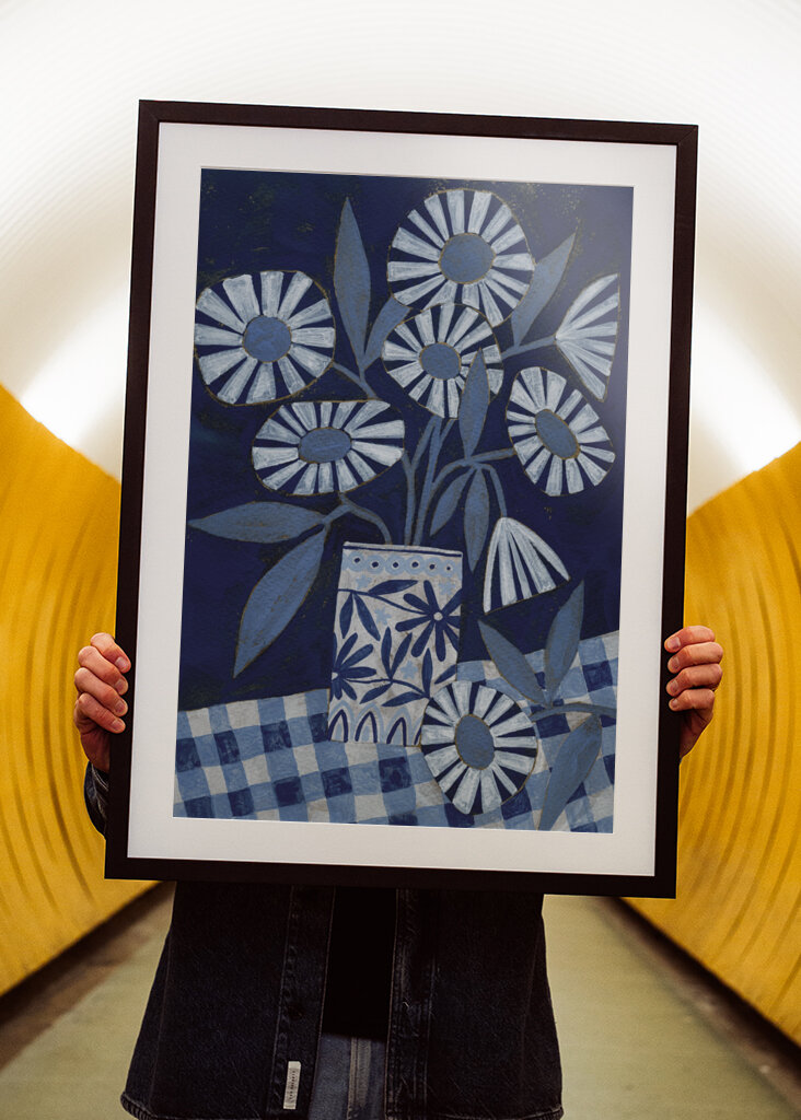 Stylized Flowers In A Decorative Vase