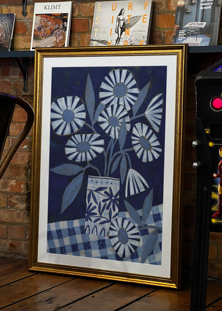 Stylized Flowers In A Decorative Vase