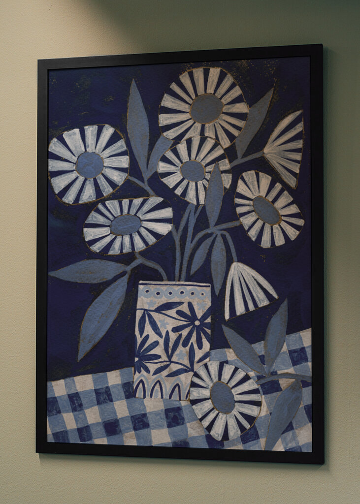 Stylized Flowers In A Decorative Vase