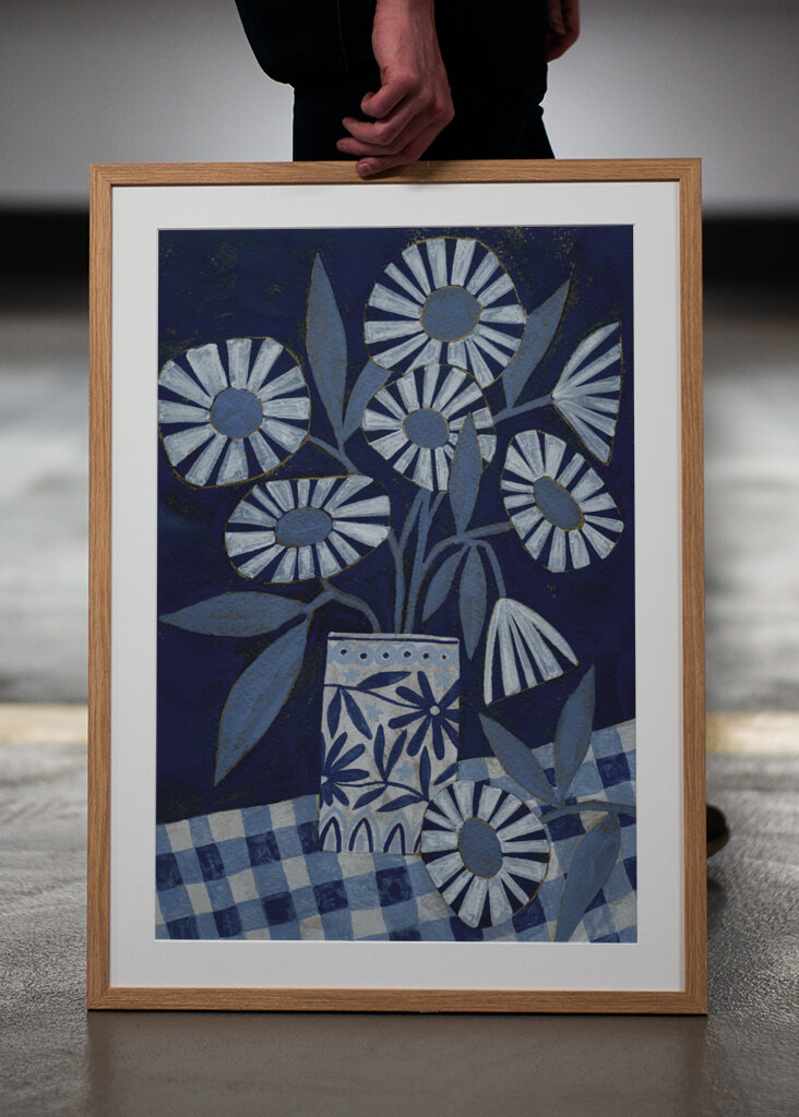 Stylized Flowers In A Decorative Vase