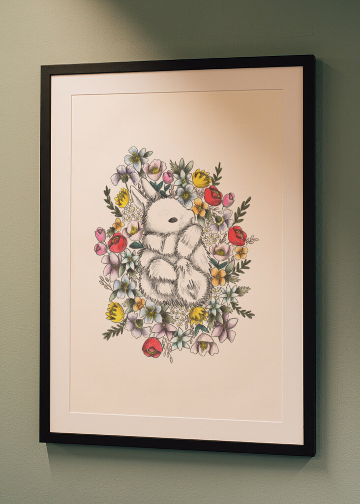 Bunny in the midst of Flowers