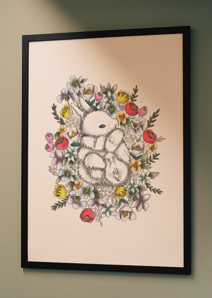 Bunny in the midst of Flowers