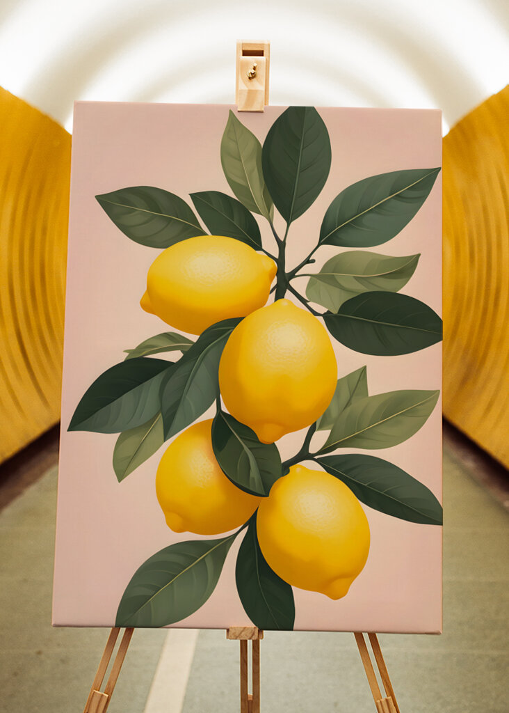 Golden Lemons On Green